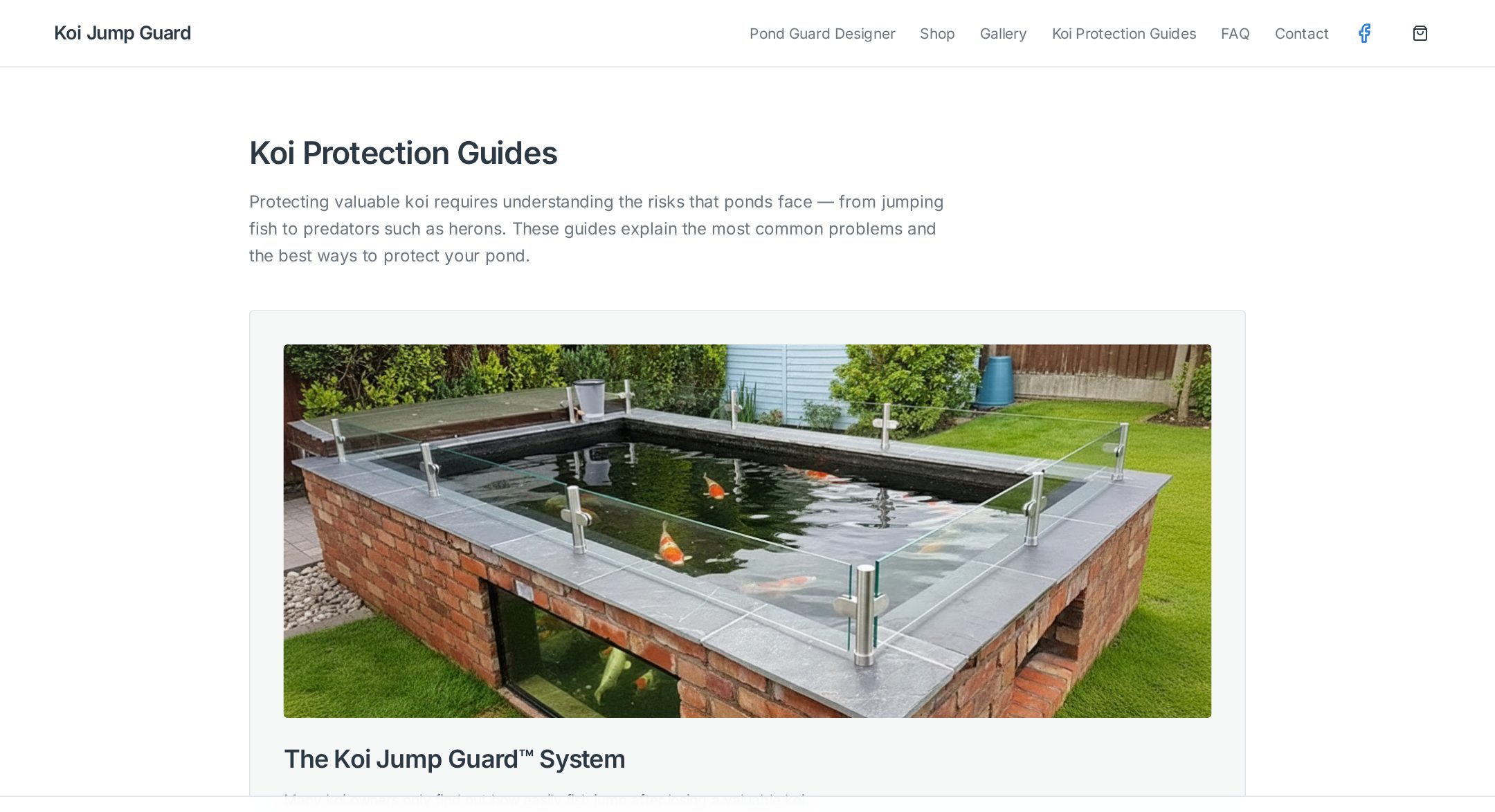 The Koi Jump Guards guides section answering common pond protection questions